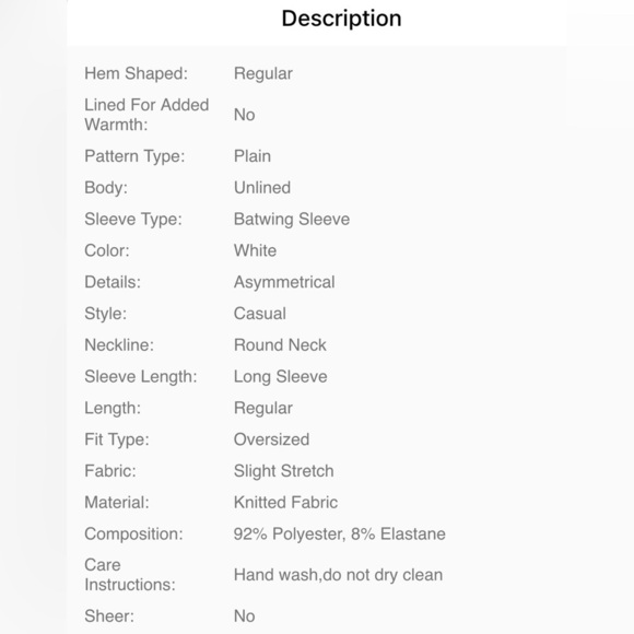 OVERSIZED Back To Basics Women's White Casual Top - Picture 8 of 8